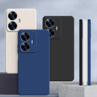 เคส Realme C55 สีทึบ Realme C55 , เคสซิลิโคนป้องกันการตกสีธรรมดาเรียบง่าย YT