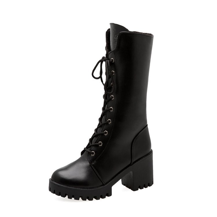 IELGY Martin Boots ผู้หญิงฤดูร้อน 2025 บางหนาด้านล่างความสูง Lace-up อเนกประสงค์กลาง-Barrel หัวรถจักร ราคา ถูกที่สุด ดีลบีเคเค แกลเลอรีภาพที่ 7