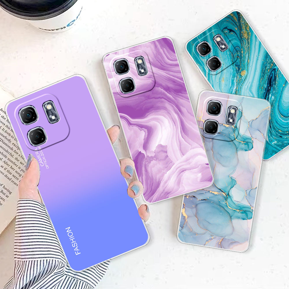 สําหรับ Infinix Smart 9 กรณีปกหลังแฟชั่นโปร่งใสกันกระแทกซิลิโคนอ่อนนุ่มเคสโทรศัพท์สําหรับ Infinix Smart9 X6532 Clear Coque