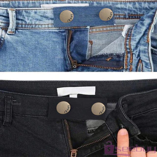 SUY กระดุมขยายเอวกางเกงยีนส์ 1ชิ้น กระดุมขยายเอว ปุ่มหนัง jeans buttons