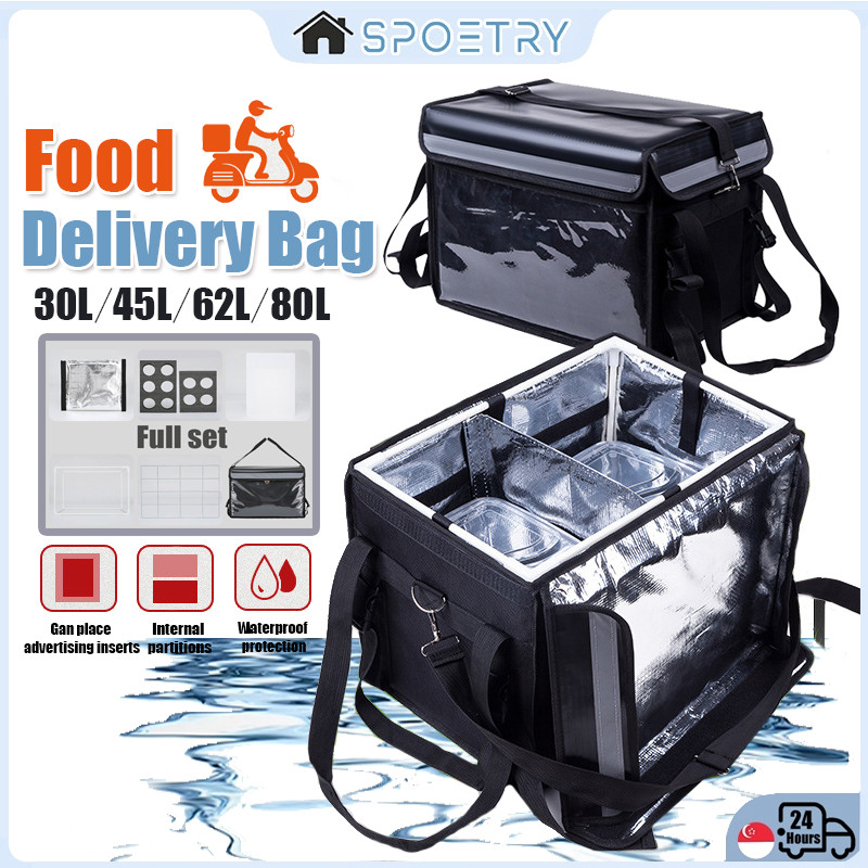 SG-SPOETRYFood Delivery Bag Box Thermal Bag for Food Delivery Waterproof 30L/48L/62L/80L Storage Pou
