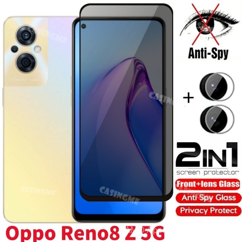 OPPO ren8 Z 5G ส่วนตัวกระจกนิรภัย Anti-Spy เต็มรูปแบบป้องกันหน้าจอสำหรับ OPPO Reno 8 8Z 8pro ren8 7 Z Pro CTX 4G 5G Anti Peek ความเป็นส่วนตัวฟิล์ม Anti Peek ความเป็นส่วนตัวฟิล์ม Ran