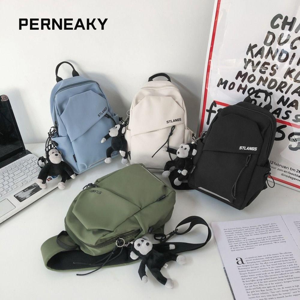 Perneaky กระเป๋าคาดหน้าอกกีฬา, กระเป๋าเป้สะพายหลังปั่นจักรยานน้ําหนักเบาความจุขนาดใหญ่, กระเป๋าสะพายแฟชั่น Casual Crossbody Bag Outdoor