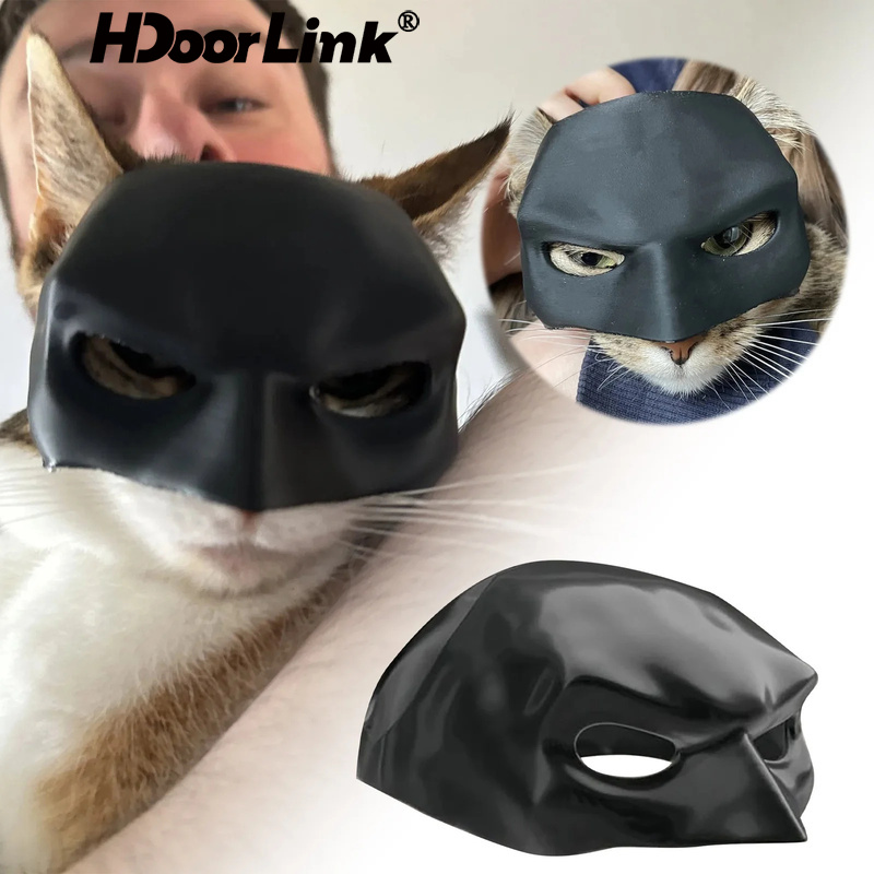 Hdoorlink พลาสติกสีดํา Cat Bat คอสเพลย์หมวก Cat Face Cushion Make-up Half Face Cover สัตว์ Themed Face Maskr ฮาโลวีนแมวหมวก
