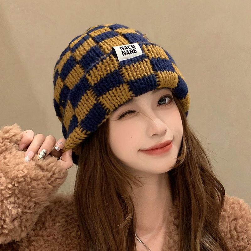 หมวกถักสีสันสดใส, หมวกแก๊ป หมวกอุ่นฤดูใบไม้ร่วงและฤดูหนาว,หมวกถักแฟชั่นสตรี หมวกเเก้ป หมวก แก๊ป