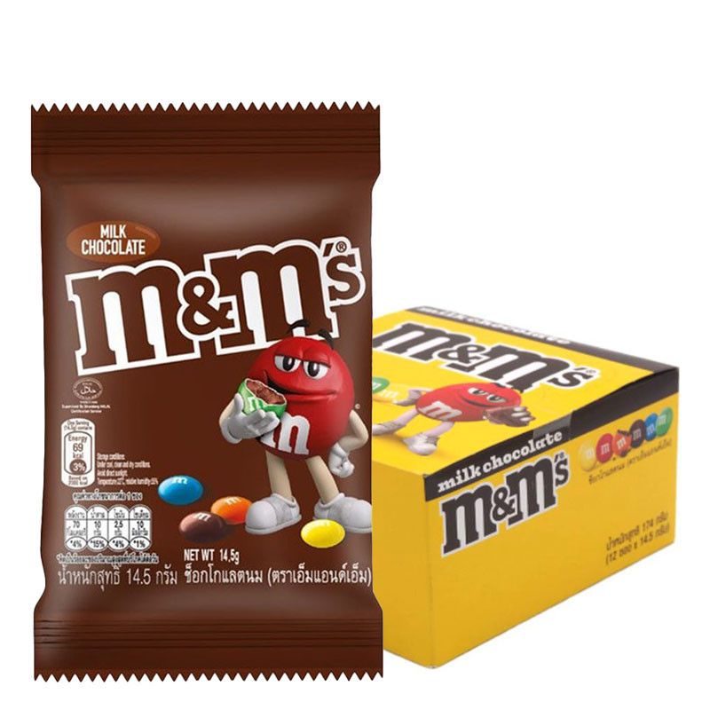 M&M's (พร้อมส่งขนมอร่อย ราคาถูก) ยกกล่อง เอ็มแอนด์เอ็ม ช็อกโกแลต 14.5ก.x12 เลือกรสชาติได้