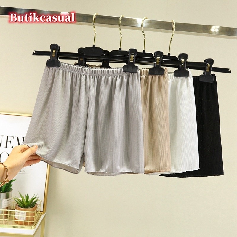 กางเกงขาสั้นลําลอง ผ้าเรยอน เอวสูง ทรงหลวม ขนาดใหญ่ แฟชั่นสําหรับสตรี ไซซ์ M - 2XL