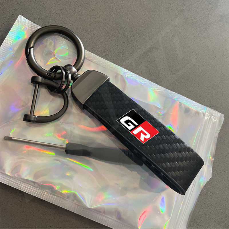 ตกแต่งบ้าน Toyota GR Sport Gazoo Racing รถหนังนิ่มหนังพวงกุญแจจี้ Key Chain ผู้ถือคาร์บอน Patter Key รถ Trinket พวงกุญแจสําหรับ Vios Veloz Raize Fortuner Avanza Camry Caorlla Cross ส่งด่วน สั่งเลย