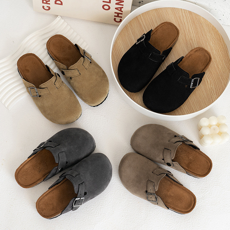 รองเท้า Birkenstocks สำหรับเด็กรองเท้าแตะรองเท้า Birkenstocks แบบลำลองใส่ด้านนอกแบบใหม่สำหรับฤดูใบไม้ร่วงและฤดูหนาวรองเท้า Birkenstocks สำหรับเด็กพื้นนิ่มแนววินเทจ