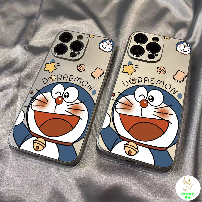 COD-ในไทย เคสคู่รัก โดราเอมอนน่ารัก สีหน้าหัวเราะ สําหรับ iPhone7 8 X 11 12 13 14 ชุบด้วยไฟฟ้า เคสไอโฟน Unisex