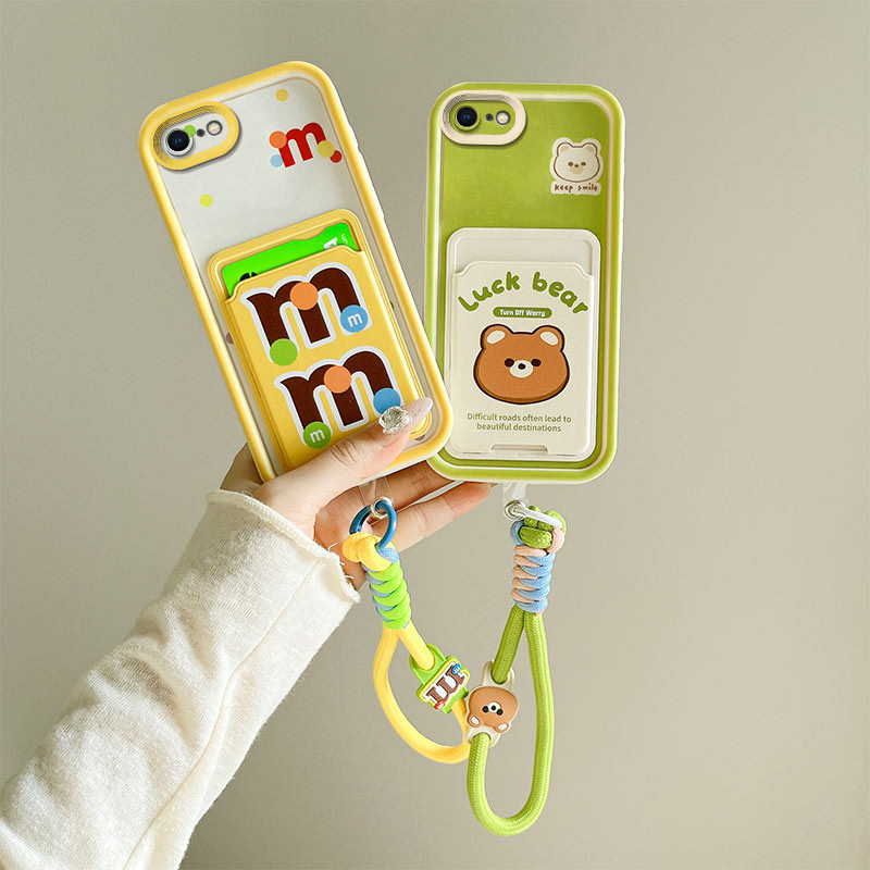 เคส iPhone 6 6S 7 8 PLUS ใส่การ์ดการ์ตูนโทรศัพท์มือถือกระเป๋านุ่ม BBKB