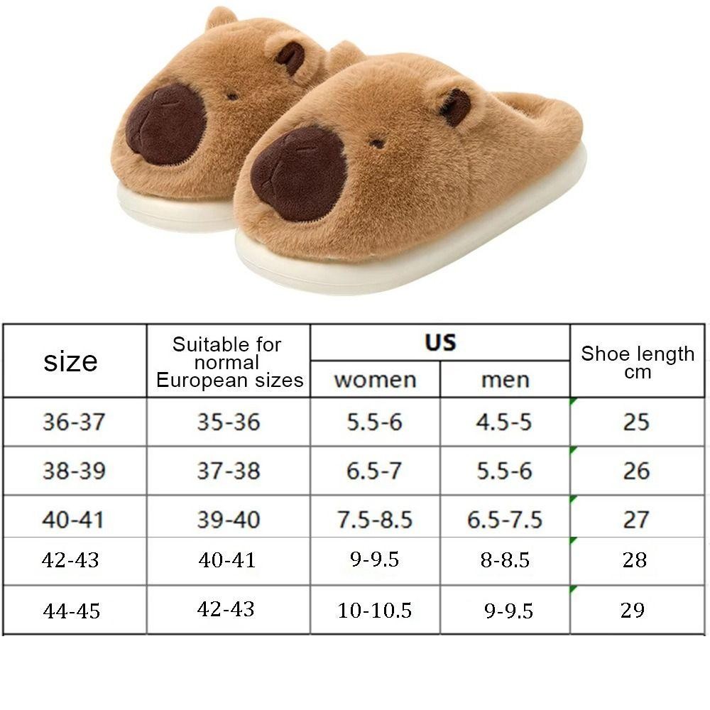 Confianza ฤดูใบไม้ร่วงฤดูหนาว Capybara รองเท้าแตะ, ในร่มห้องนอนรองเท้าผ้าฝ้าย 36-45 ขนาด Kapibala Plush รองเท้าแตะอุ่น, เท้าอุ่นหนาสบายผู้ชายผู้หญิง Furry สัตว์รองเท้า