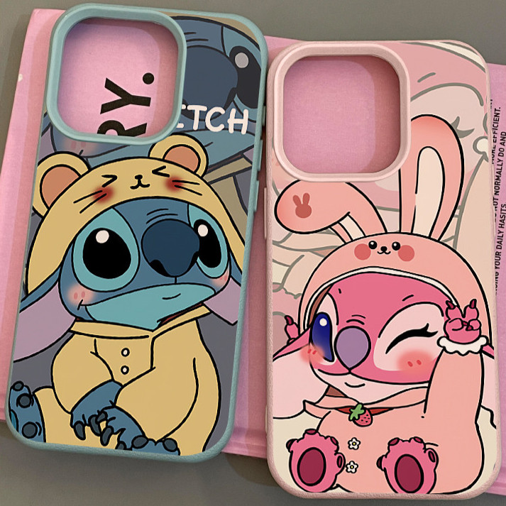 Iphone 16 15 14 13 12 11 Pro Max X XR XS Max 7 8 Plus INS น่ารักการ์ตูน Stitch เคสโทรศัพท์ Soft cove