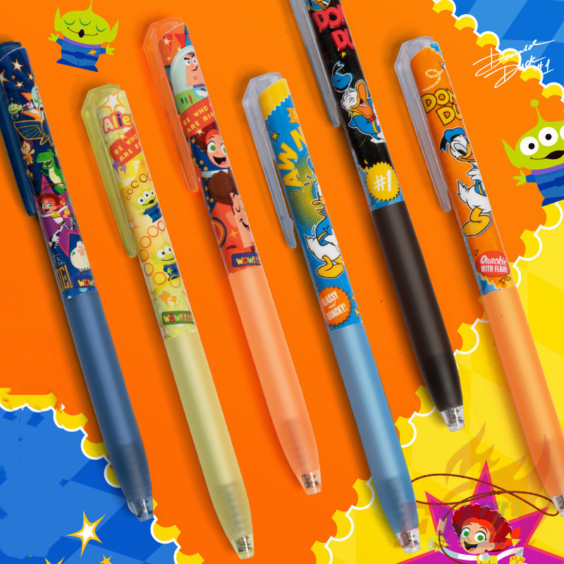 3 ชิ้น/เซ็ต Donald Duck / Toy Story Pens ปากกาหมึกเจลการ์ตูนปากกาเป็นกลางสําหรับเครื่องเขียนสํานักงานของโรงเรียน