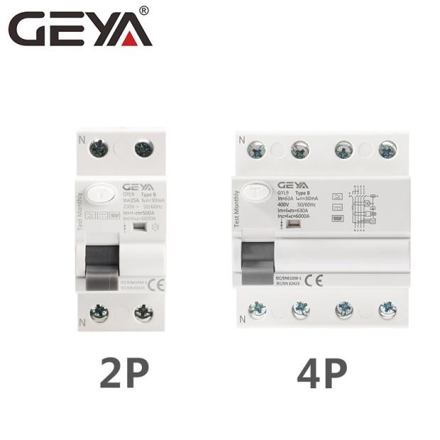 GEYA GYL9 B ประเภทสวิตช์ป้องกันการรั่วไหล 2P 4P Circuit Breaker Dual Busbar 40A 63A 25A