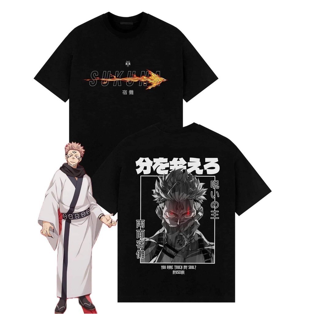 Toji X เจ้าที่ซ้ายทั้งหลัง - Jujutsu Kaisen Oversize T-Shirt( พิมพ์ลายด้านหลังผ้าฝ้าย 100%