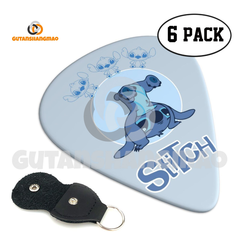 Lilo & Stitch 6PCS Guitar pick 3 Different ความหนา Guitar Picks เหมาะสําหรับกีตาร์, อูคูเลเล่, ฯลฯ