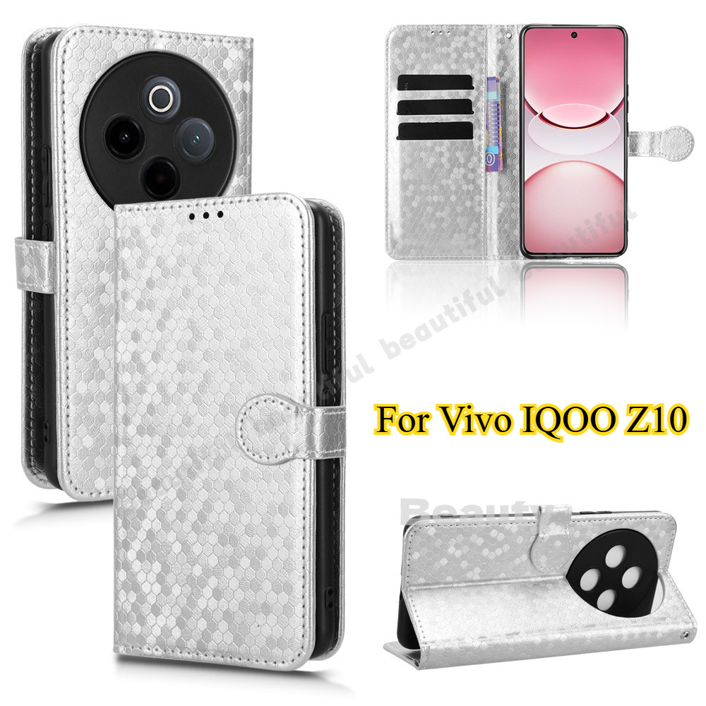 สําหรับ Vivo IQOO Z10 5G 2025 ใหม่ฝาครอบรูปแบบ Polka Dot Flip Case PU หนังกระเป๋าสตางค์ช่องใส่การ์ดก