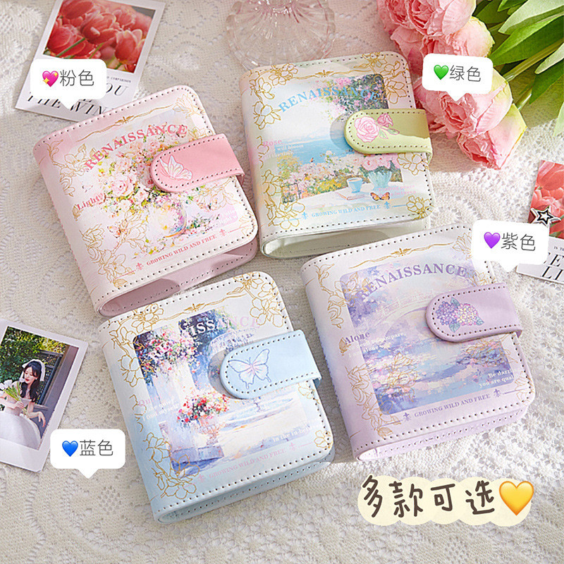 Top12-Card Collection Book Photo Card Book Cute Pink Card Book Denim Pattern