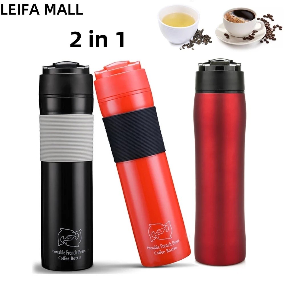 แบบพกพาฝรั่งเศสกด350มิลลิลิตรเครื่องชงกาแฟพลาสติกสีดําแก้วผนังคู่ บีพีเอ ฟรีการกรองน้ําแยกชาถ้วยกาแฟ