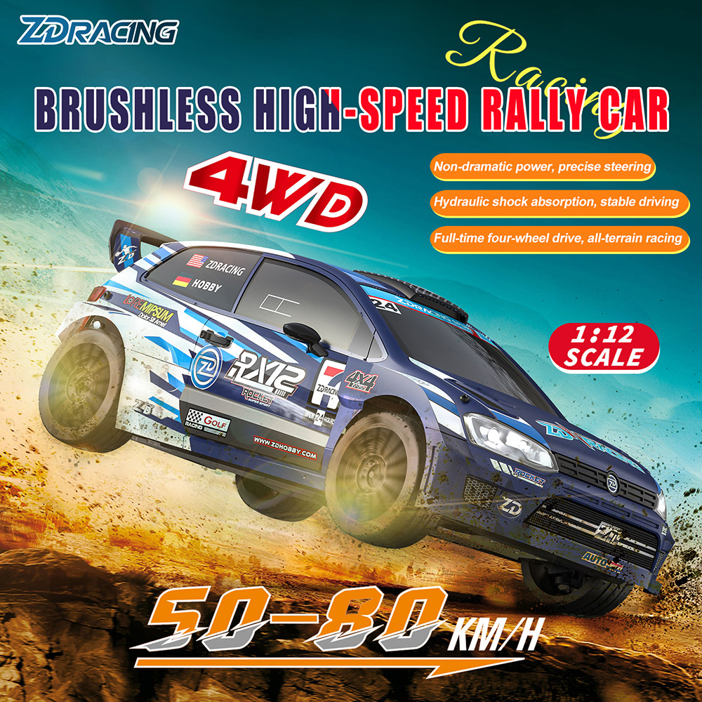 ZD RACING RX12 Brushless RTR 1/12 RC รีโมทคอนโทรลไฟฟ้ารุ่นรถ Rally Racing ของเล่นเด็กผู้ใหญ่