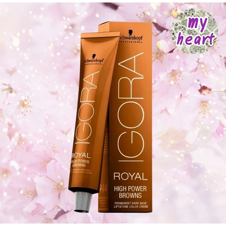(ไม่แถมไฮ) Schwarzkopf Igora Royal High Power Browns 60 ml ครีมปิดผมขาวเนียนสนิท สีติดทน กลิ่นไม่ฉุน