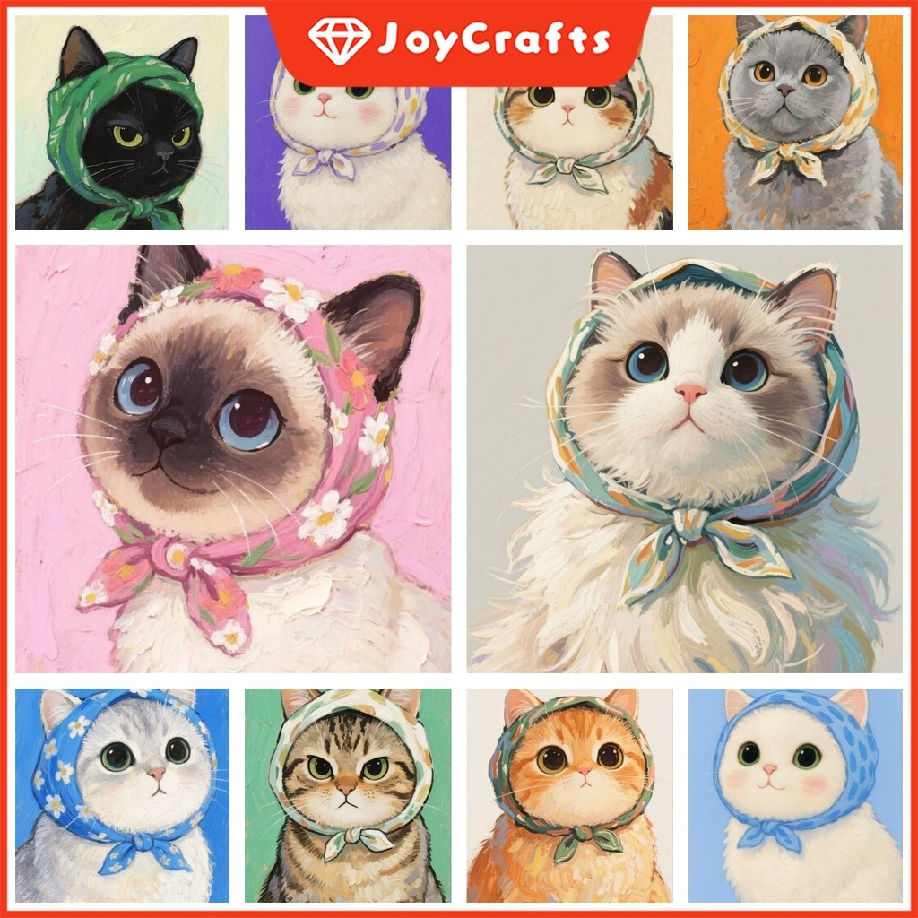 [JC] ล่าสุดระเบิดการ์ตูนน่ารักลูกแมวภาพวาดสีน้ำมันดิจิตอล DIY ภาพวาดสีน้ำมันผู้ใหญ่คู่รักเด็กของขวัญห้องจิตรกรรมฝาผนัง