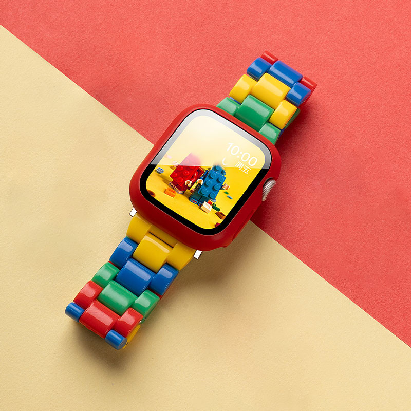 เคสซิลิโคน + Stylish Candy สีเรซิ่นสําหรับ Apple Watch 10 Ultra 9 8 7 6 SE สําหรับ iWatch 41 มม.46 มม.49 มม.45 มม.40 มม.42 มม.44 มม.38 มม.