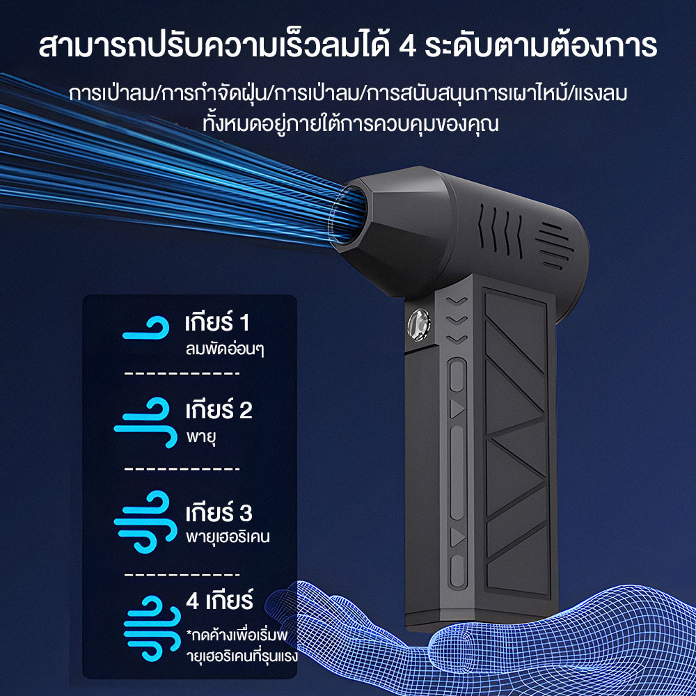 พัดลมเจ็ท พัดลมเทอร์โบเจ็ท 130000R RPM 8000mAh เครื่องเป่าลมไฟฟ้า แบบพกพา เครื่องเป่าลมมอเตอร์เทอร์โบ ความเร็วสูง - รูปที่ 4