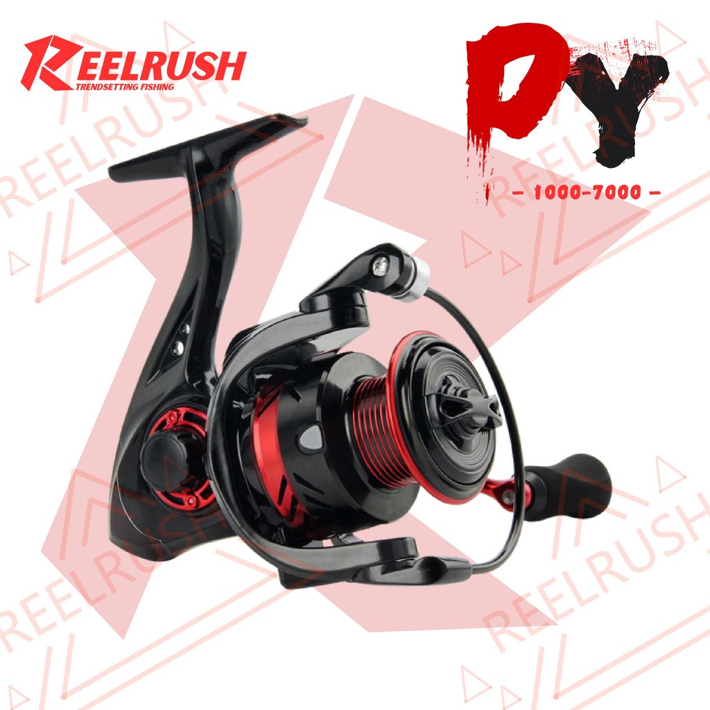 REELRUSH-DY Spinning Reel 1000-7000 ซีรีส์ ครบทุกไซส์ | แรงเบรค 20kg อัตราทด 5.2:1 ใช้ได้ทั้งน้ำจืดและน้ำเค็ม