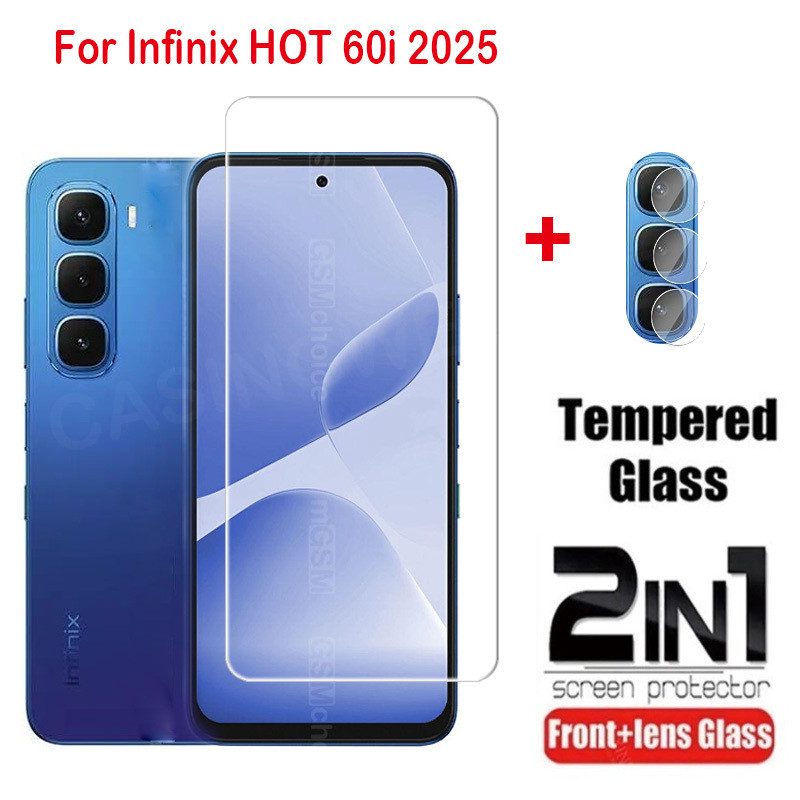 ฟิล์มกระจกนิรภัยสําหรับ Infinix HOT 60i Hot 60 i hot60 i InfinixHot60i 60 Pro Plus 60 Pro + 4G 5G 2025 ป้องกันหน้าจอกล้องกลับเลนส์ป้องกันกระจกคลุมทั้งหมดฟิล์มด้านหน้า