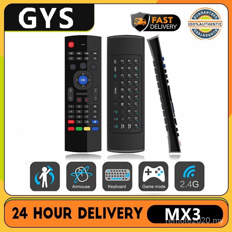 MX3 2.4GHz Air Mouse รีโมทคอนโทรลทีวี Combo สําหรับ Android TV Box mx3 คีย์บอร์ดรีโมทคอนโทรล