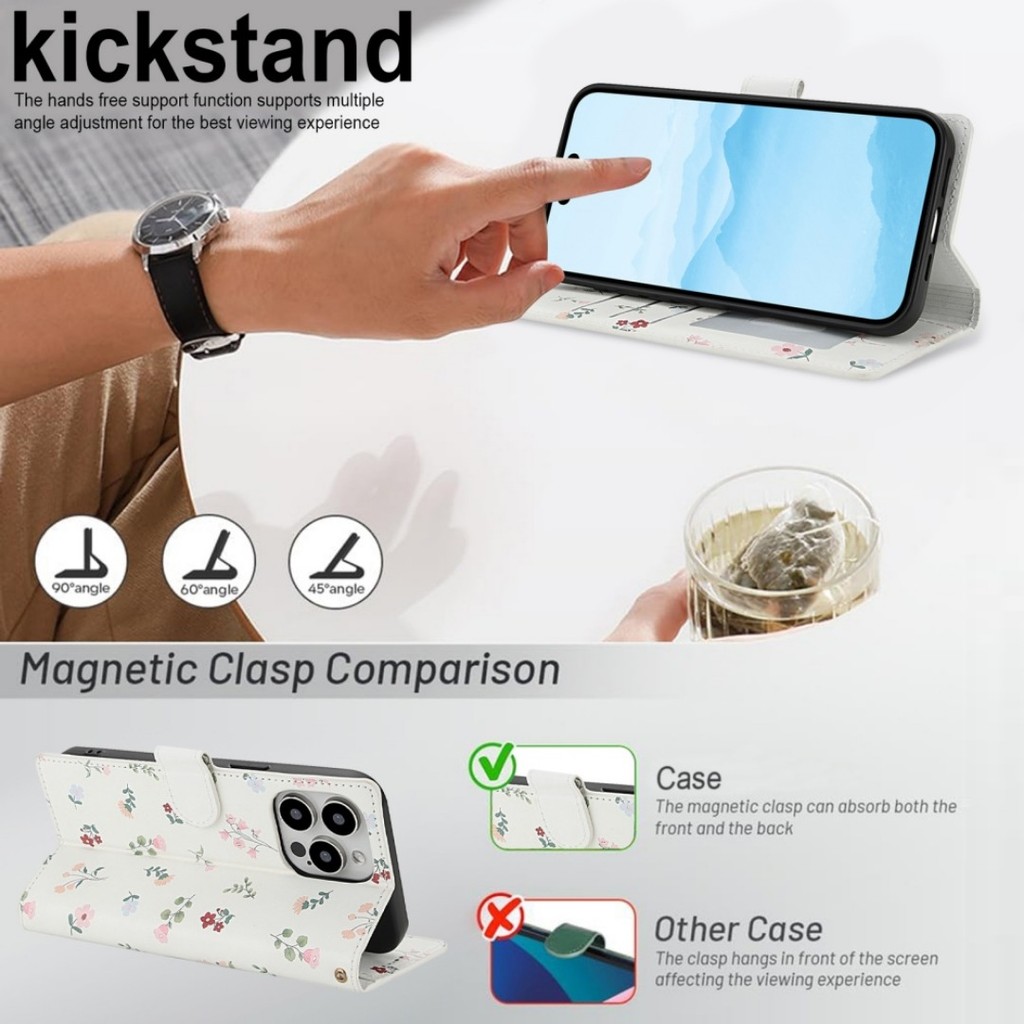 เคส เรดมี Case for Redmi Note 14 13 12 Pro+ Plus 10 11 Pro 5G 12s 11s 10s 13C 14C 4G เคสมือถือหนังกันกระแทกฝาพับพร้อมช่องใส่บัตร Flip Cover Wallet Case Phone Holder Stand PU Leather Soft TPU Silicone Bumper Magnet Close Card Pocket Slots ซองมือถือ - รูปที่ 6