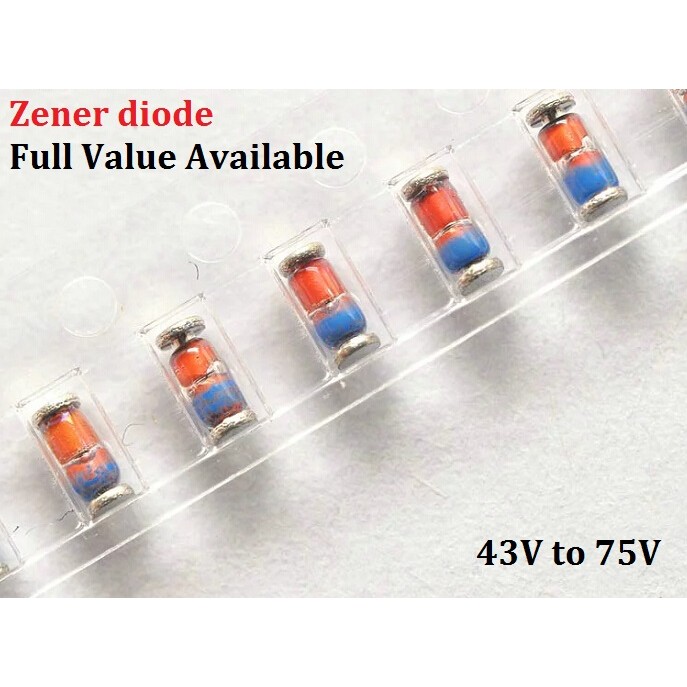 200PCS ZMM43V/ZMM47V/ZMM51V/ZMM56V/ZMM62V/ZMM68V/ZMM75V 1/2W Zener Diode LL34 62V 68V 75V 43V 47V 51