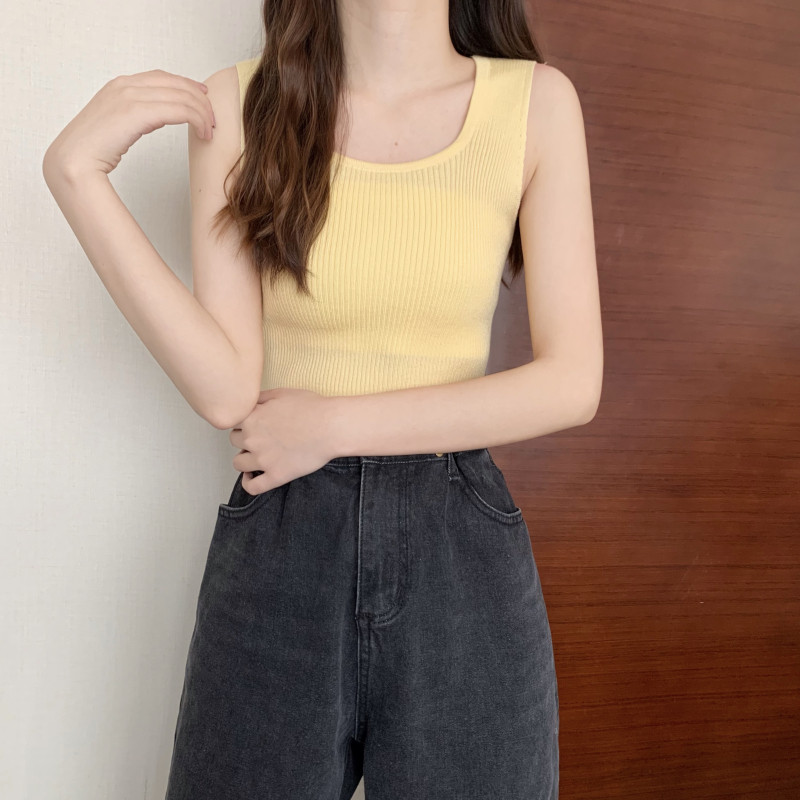 ถักยกทรงสีทึบถักเสื้อกั๊ก3282