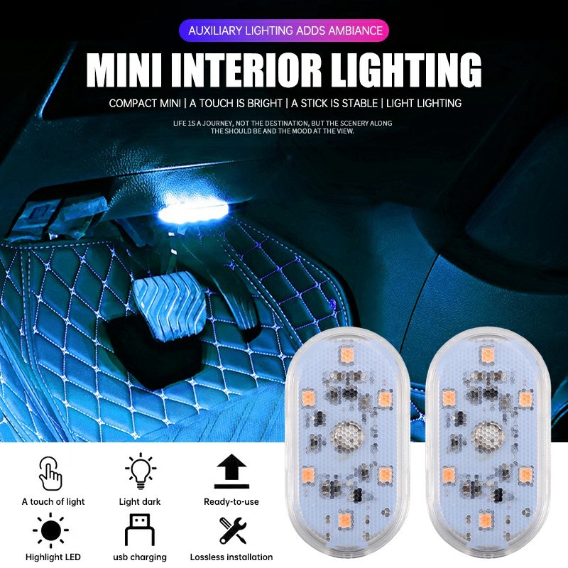 carboss ไฟ LED รถยนต์ แบบไร้สาย ไฟส่องเท้า ชาร์จ USB ความสว่างสูง ไฟ LED ติดเพดานรถยนต์ ชาร์จไฟได้ ไฟกลางคืน