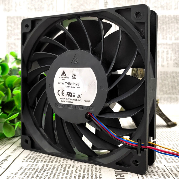 Delta THB1212B 12025 12V 3A Ultra-Thin 12CM High Air Volume 4 สาย PWM พัดลมระบายความร้อนรุนแรง
