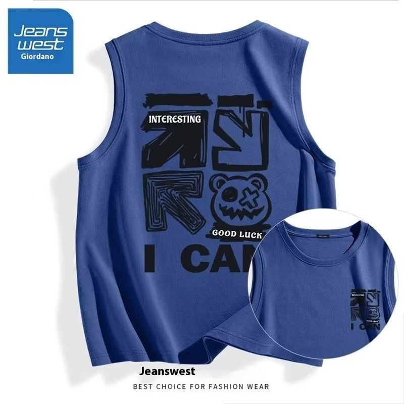 เสื้อยืดแขนกุดผู้ชาย สไตล์ Hip Hop อินเทรนด์ พร้อมเทคโนโลยีผ้าไหมน้ำแข็ง ใส่สบาย