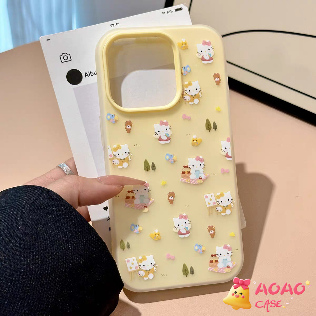 เคสไอโฟน 13 11 สำหรับ iPhone 16 15 13 11 14 12 Pro Max 15 14 13 16 Plus XR X การ์ตูนหวานคิตตี้ใหม่ 2 in 1 ปก - ภาพย่อย 5