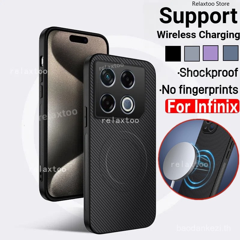 ปลอกสําหรับ Infinix GT 20 GT20 Pro 20Pro GT20Pro InfinixGT20Pro Matte รูปแบบคาร์บอนไฟเบอร์ Soft TPU 