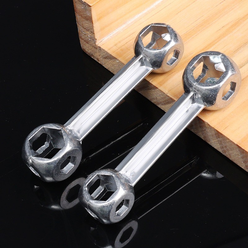 10-ใน-1ประแจสากลโลหะผสมสังกะสี,ชุดกุญแจหกเหลี่ยมรูปร่างกระดูกสําหรับซ่อมจักรยาน,ชุดเครื่องมือจักรยานขนาดกะทัดรัดที่มี10ขนาด (สีเงิน) - รูปที่ 6