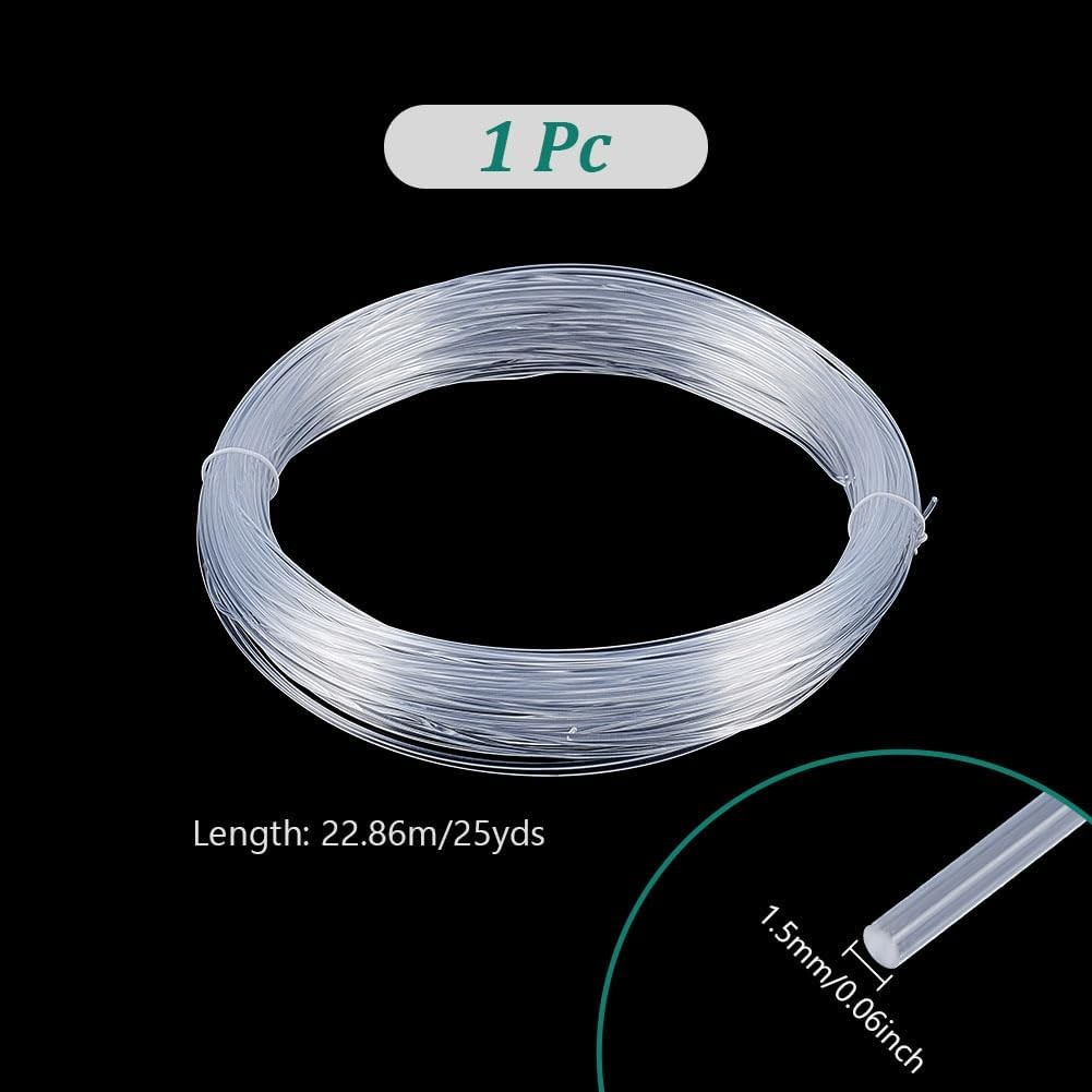 AHANDMAKER 25 หลาพลาสติก Boning Roll, 1.5 มม.โปร่งใส PP Corset Strips Webbing Boning Corset Boning ส