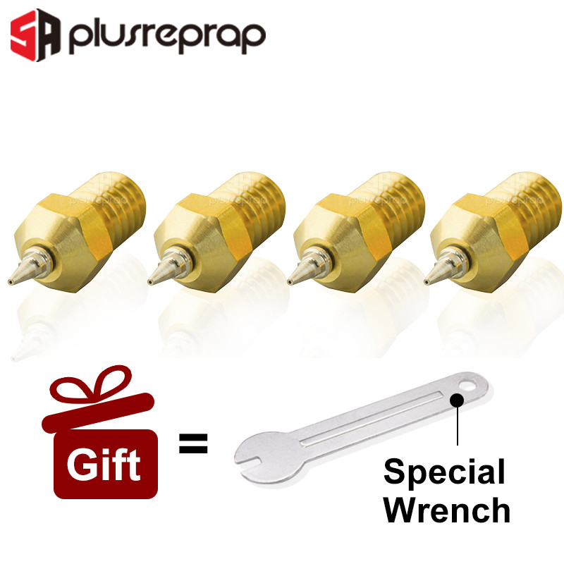 3D Printer Parts M6 V6 Airbrush Nozzle Adapter Set Tip Nozzle 0.2-0.5mm Optional for V5 V6 J-head Ho