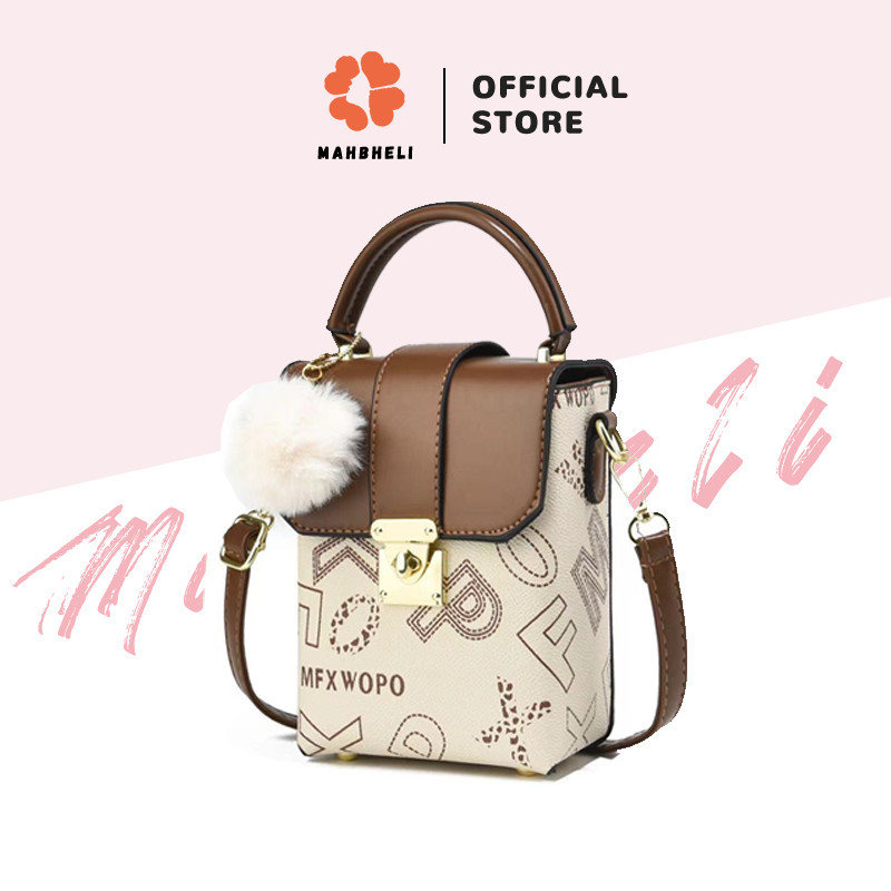 HP MUT_SHOP MAHBHELI.ya กระเป๋าโทรศัพท์มือถือผู้หญิงนําเข้า - กระเป๋าสะพายทอแฟชั่นมุก 2025