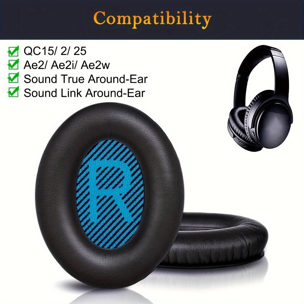 เปลี่ยนแผ่นรองหูฟังสําหรับ Bose QuietComfort QC 2 15 25 35 แผ่นรองหูฟังสําหรับ QC2 QC15 QC25 QC35 SoundLink/SoundTrue รอบ-Ear II AE2 หูฟัง
