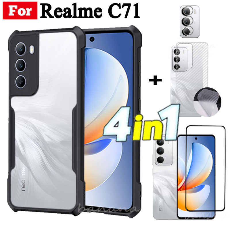 4 in 1 Realme C71 C 71 เคสโทรศัพท์กันกระแทกสําหรับRealme C73 C75 C75X C61 C63 หมายเหตุ 60 60X Full C