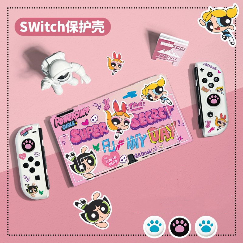 เคสป้องกันสาวน้อยน่ารักสําหรับ Nintendo Switch 2 Switch Oled Console Back Full Protector