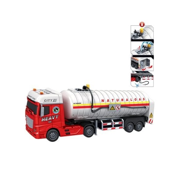 TOYSTAR - 666-73F โมเดลรถขนย้ายแก๊สขนาด 1:12 มีไฟมีเสียง (ขนาด 54x12x19cm)