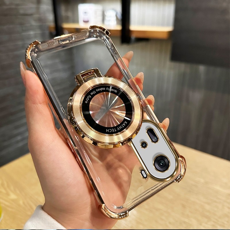 เคสสําหรับ OPPO Reno 11 pro reno 11 5g 2023 สี่มุมถุงลมนิรภัยวงเล็บแม่เหล็กเคสโทรศัพท์