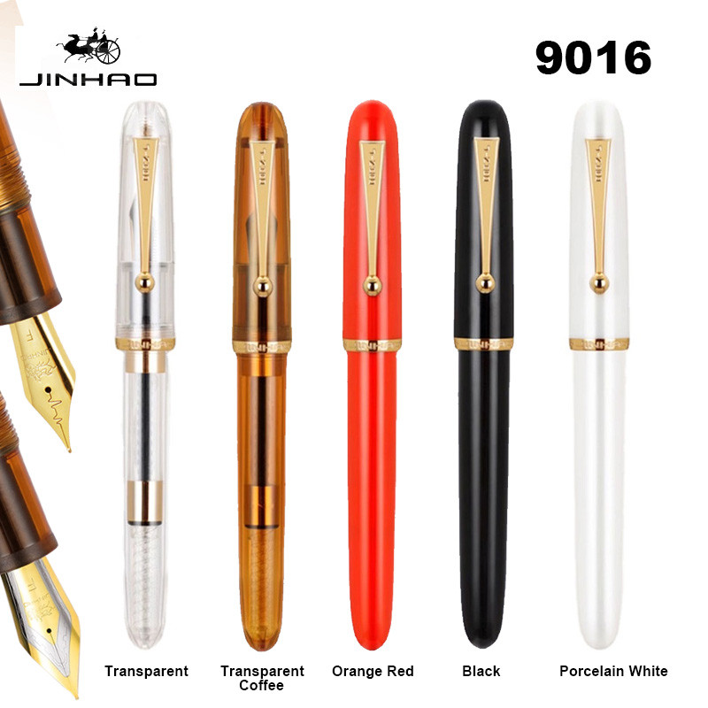 Jinhao 9016 Fountain ปากกาอะคริลิคสีโปร่งใสหรูหราปากกา EF/F/M Extra Fine Nib อุปกรณ์การเขียนเครื่องเขียน